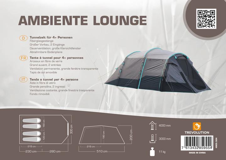 Produktbild Trevolution Ambiente Lounge (Tunnelzelt, 11 kg, 4 Personen)