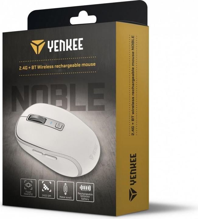 Actual product image Yenkee DUAL WiFi+Bluetooth wireless mouse, rechargeable battery, 5 buttons (Wireless)