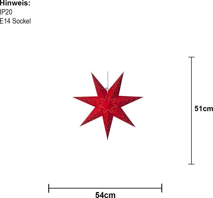 Produktbild Star Trading LED-Stern Sensy 51 cm, Rot