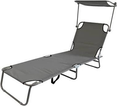 MICA Living Sun lounger - anthracite - made of textile and metal - approx. 186 x 54 x 24 cm (54 cm)