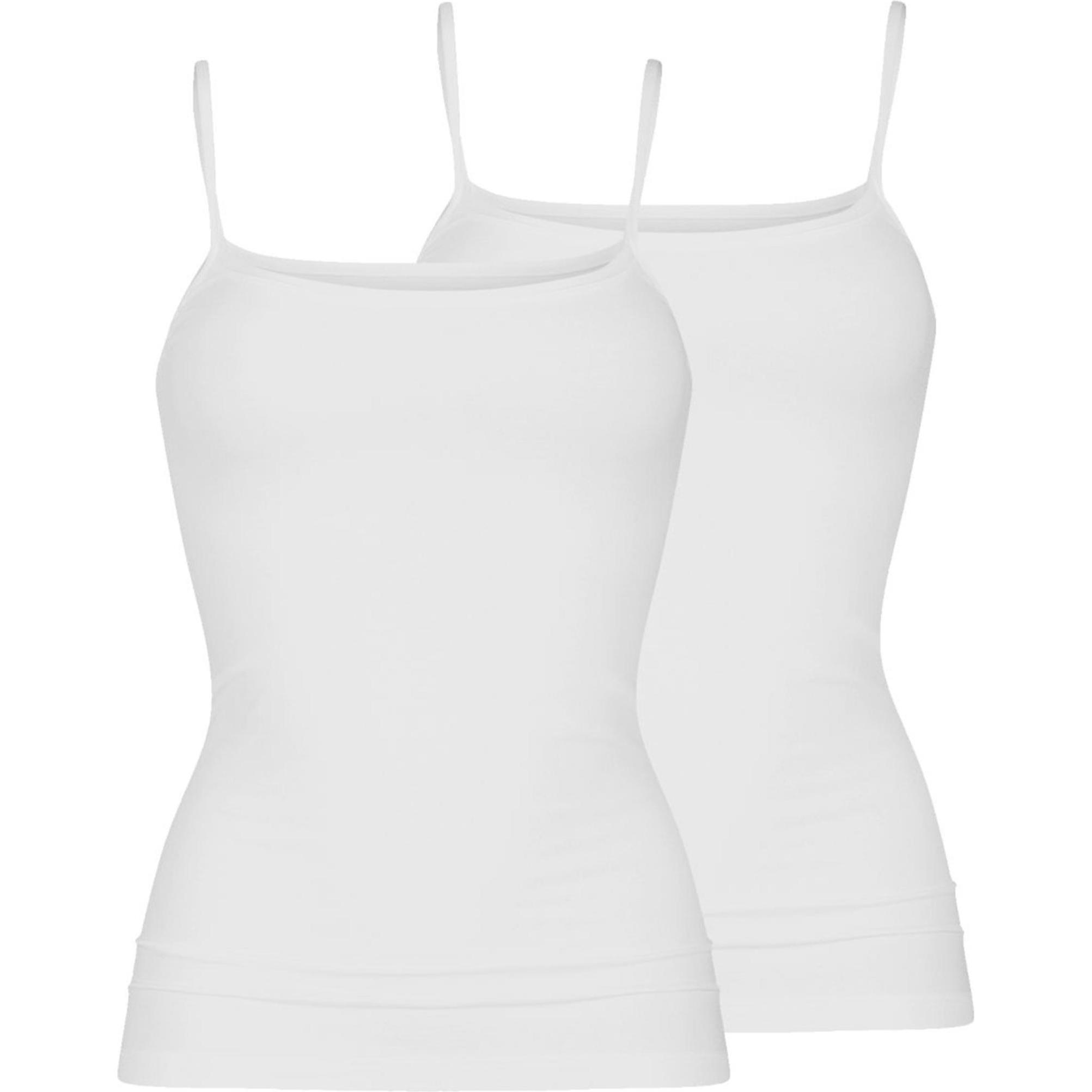 Mey, Damen, Shirt, 2er Pack Organic Spaghetti Top, Weiss, (36)