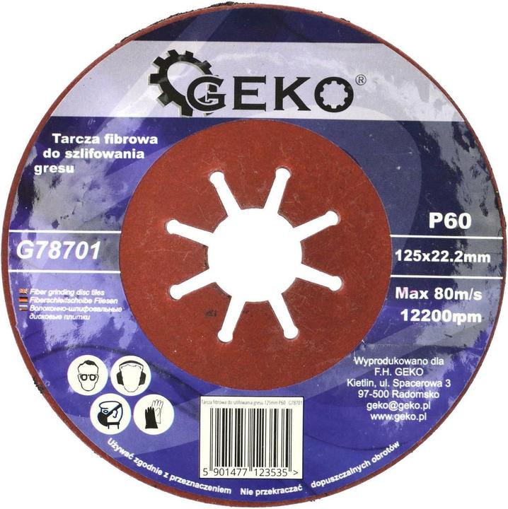 Actual product image GEKO Fibre disc P60, 125 mm, for stoneware (60)