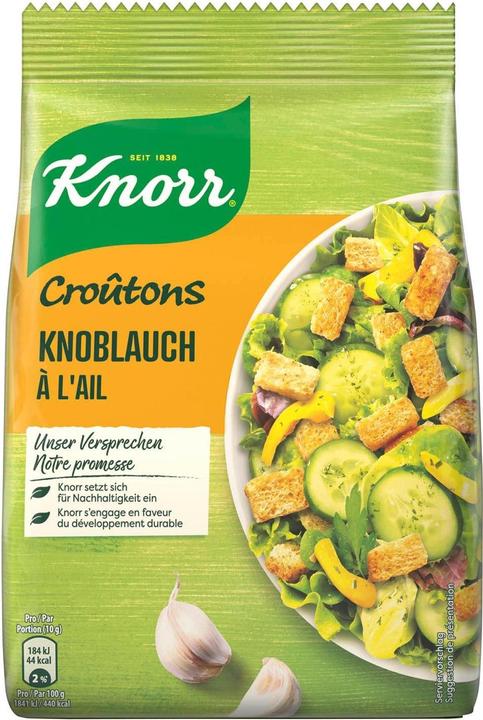 Knorr Croûtons Sachet d'ail, morceaux de pain Croûtons idéal pour salade & soupe, garniture croquante (120 g)