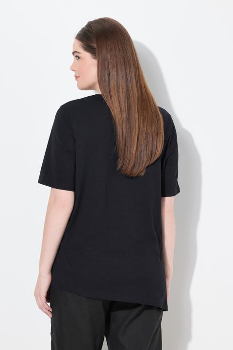 Immagine prodotto Ulla Popken T-shirt in cotone biologico con perline, scollo a V e mezze maniche (50, 52)