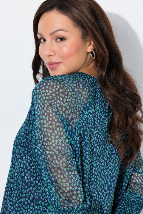Actual product image Ulla Popken Heart Print Layered Blouse (56)