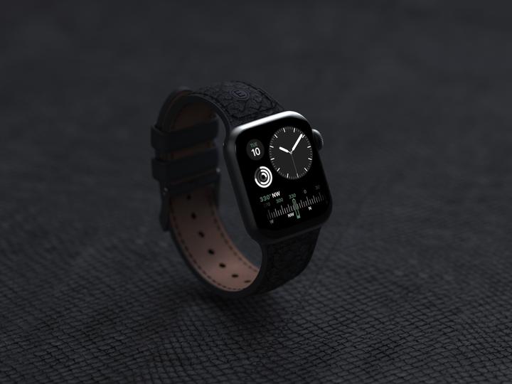 Produktbild Njord Vindur Watch Strap for Apple Watch 44/45mm (45 mm, Veganes Leder, Edelstahlverschluss, Lachsleder)