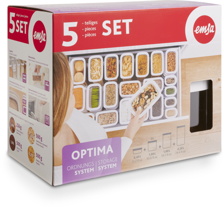 Actual product image Emsa Storage Jar Optima Set of 5 (6.25 l)