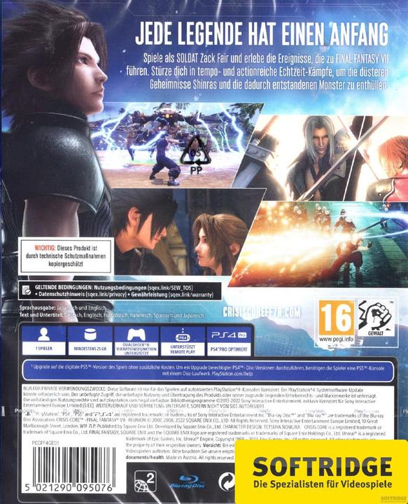 Image du produit Square Enix Crisis Core Final Fantasy VII Reunion (PS4, DE)