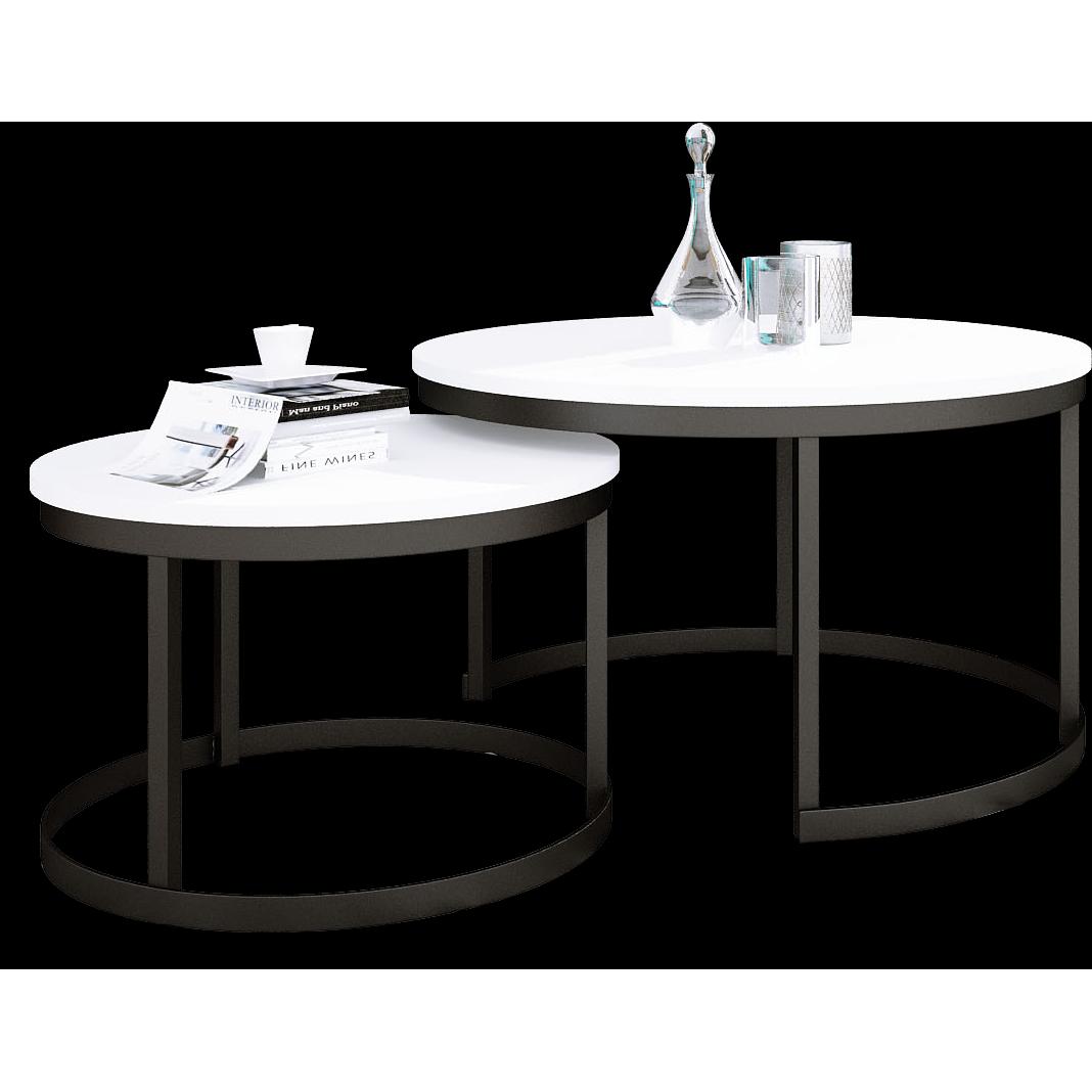 ADRK Furniture, Couchtisch + Beistelltisch, Okin (75 x 75 x 43 cm)