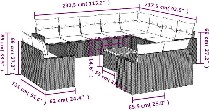 Produktbild vidaXL Garten Sofagarnitur