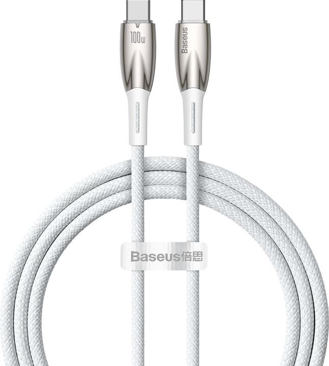 Produktbild Baseus USB-C cable for USB-C Glimmer Series, 100W, 1m (White) (1 m, USB 3.2 Gen 1, 100 W)