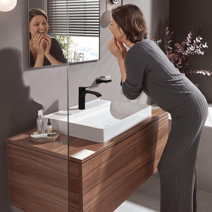 Actual product image hansgrohe VIVENIS 110 washbasin mixer, without pop-up waste, matt black