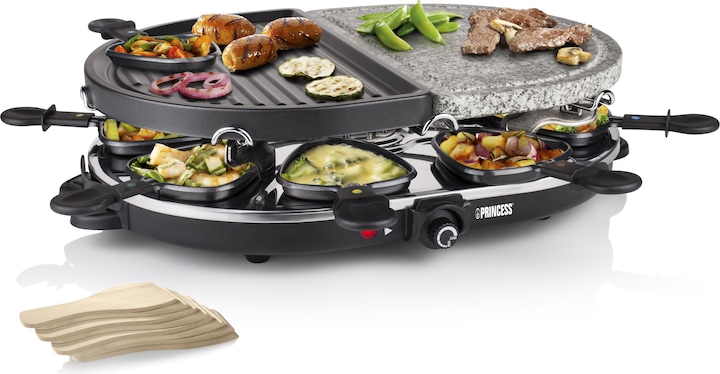 Image du produit Princess 162710 Raclette 8 Oval Stone & Grill Party