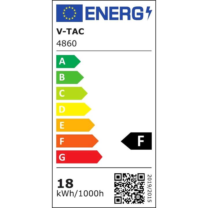 Energie-Label V-TAC VT1807 18W LED Panel Premium Rund Warmweiss (1350 lm)