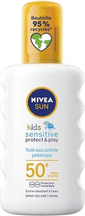 NIVEA Sonnenspray für empfindliche Kinderhaut mit LSF 50+ (Sonnenspray, SPF 50+, 200 ml)