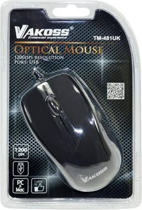 Actual product image Vakoss TM-481UK Mouse USB Type-A Optical 1200 DPI (Cable)