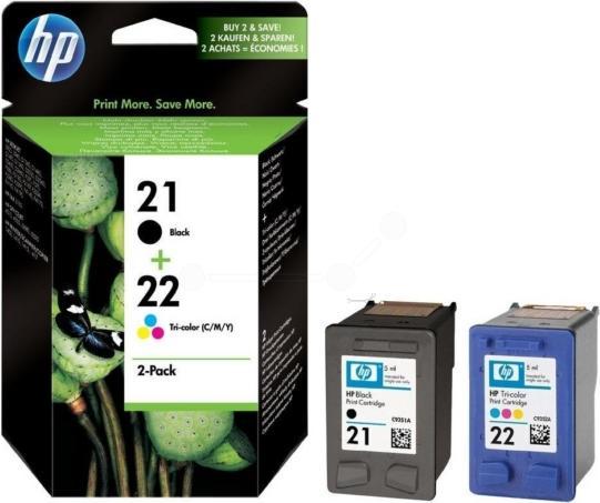 Immagine prodotto HP 21/22 Combo Pack - 2-Pack - Nero, Colore (Ciano, Magenta, Giallo) (C, FC, M, Y)