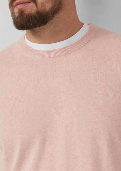 Produktbild s.Oliver Strickpullover Strickpullover mit Logo-Stickerei (XXL)