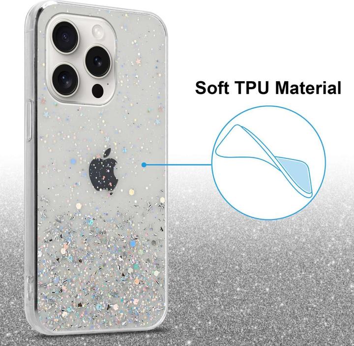 Image du produit Cadorabo Coque pour Apple iPhone 15 PRO TPU funkelnder Glitter (Apple iPhone 15 Pro)