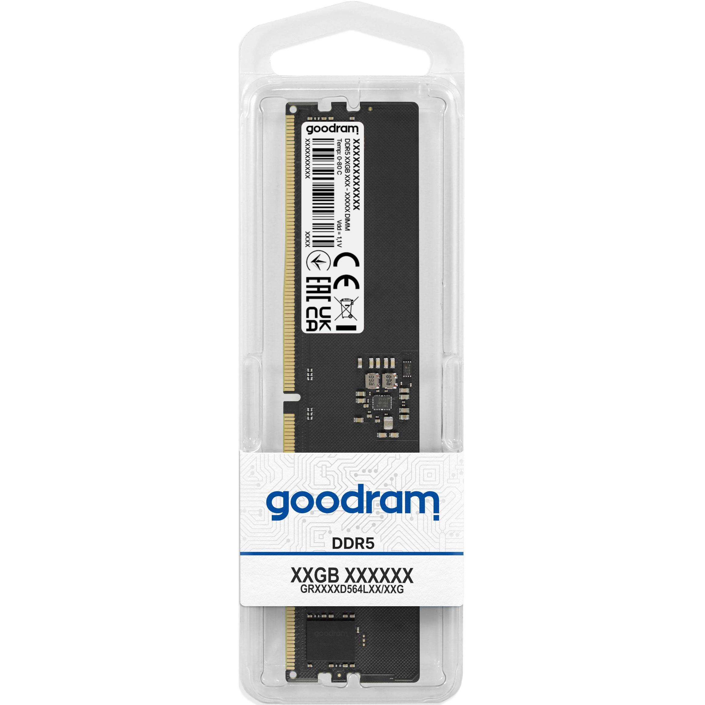 Goodram GR4800D564L40/32G Speichermodul 32 GB 1 x 32 GB DDR5 4800 MHz ECC (1 x 32GB, 4800 MHz, DDR5-RAM, DIMM), RAM, Sch...