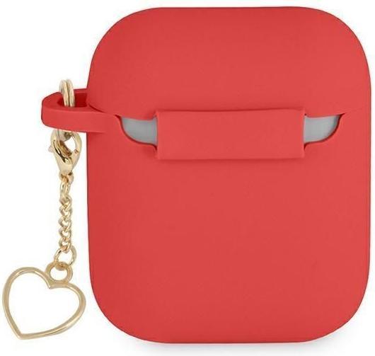 Productafbeelding Guess GUA2LSCHSR AirPods hoesje czerwony/rood Siliconen Bedel Hart Collectie (Hoofdtelefoon hoes)