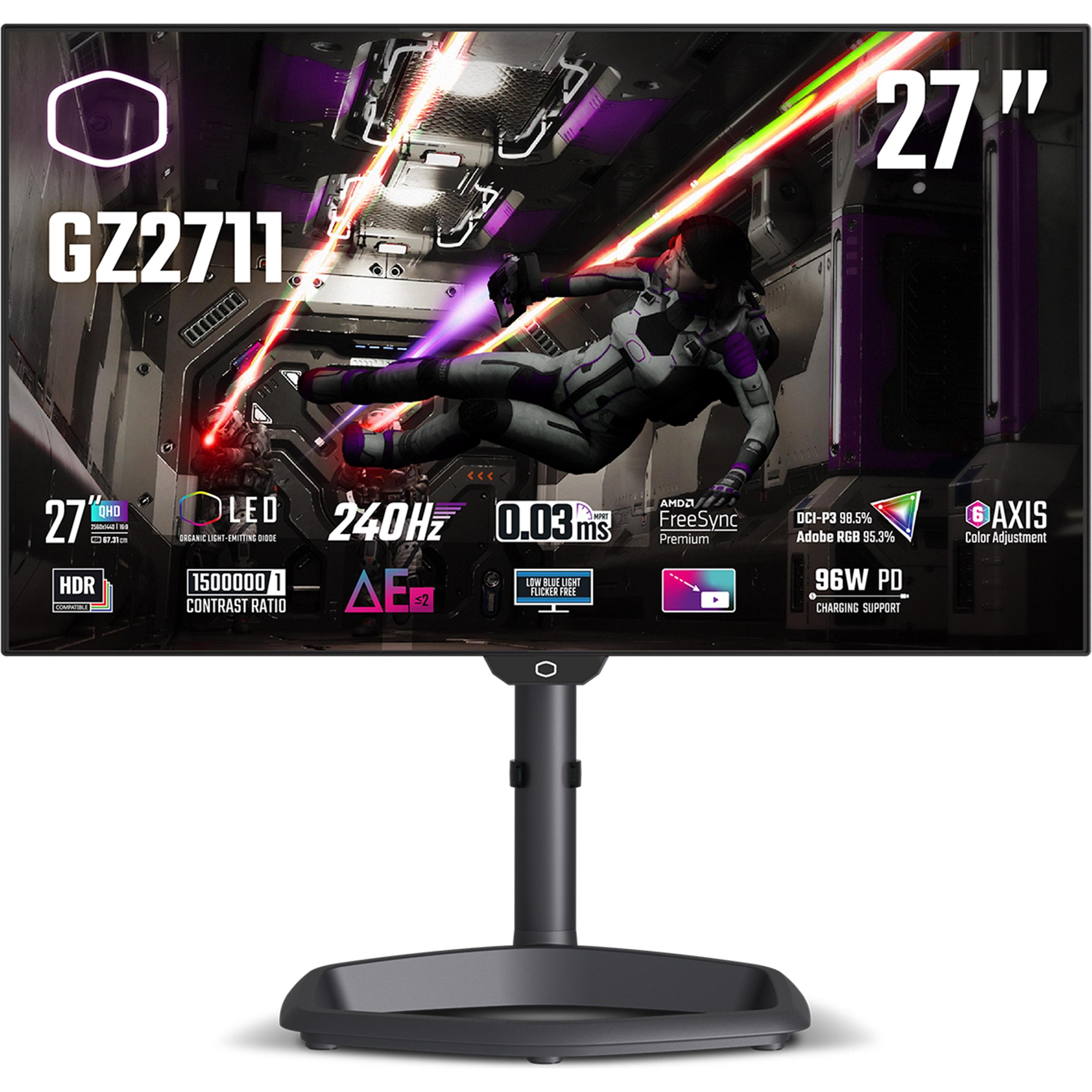 Cooler Master GZ2711 (2560 x 1440 Pixel, 27"), Monitor, Schwarz