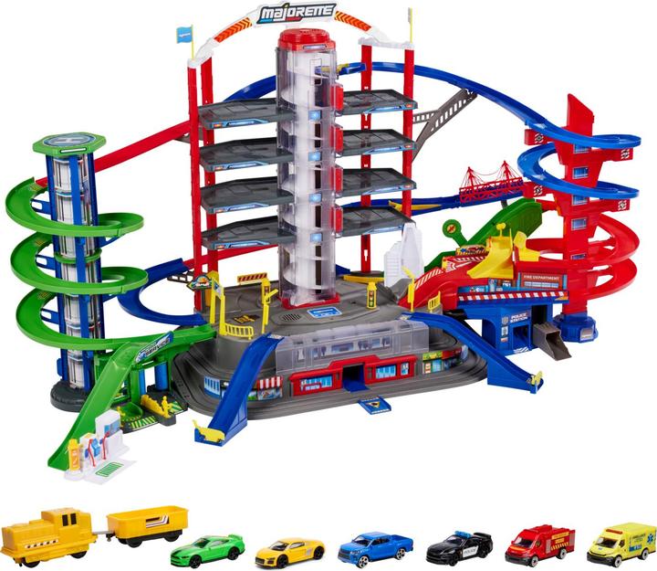 Majorette Super City Garage + 6 veicoli