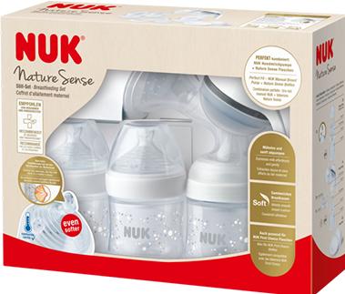Produktbild NUK Nature Sense Still-Set mit Temperature Control, zum Abpumpen, Aufbewahren und Füttern, weiss