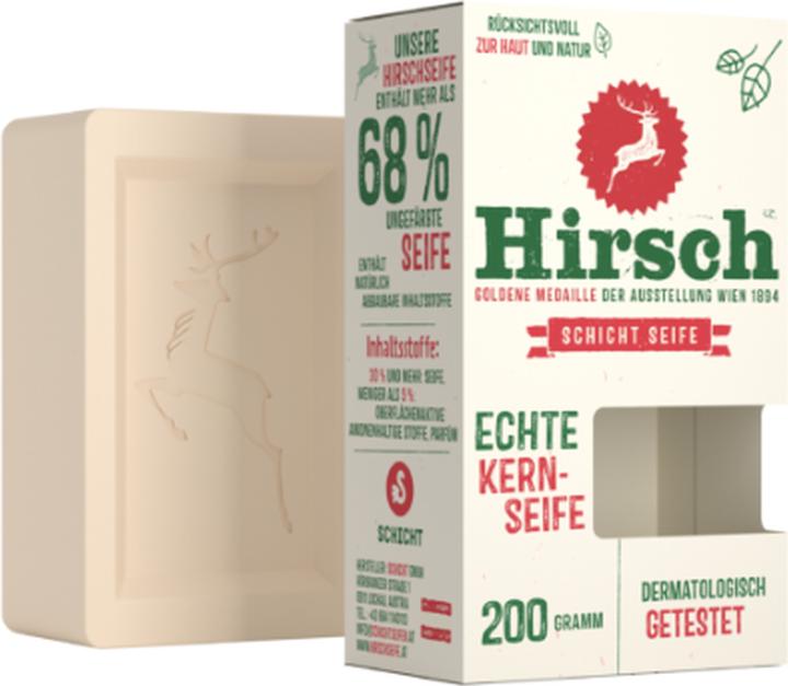 Actual product image Hirsch Kernseife Karton 200 g (Curd soap)