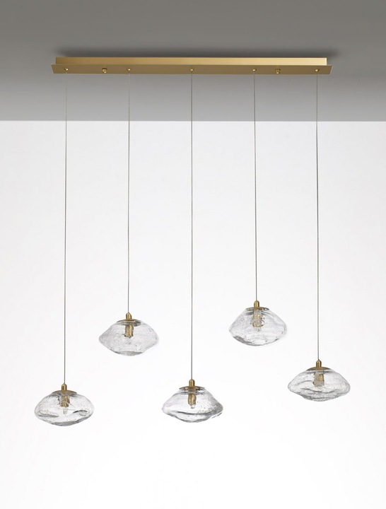 Actual product image Nova Luce KING pendant light G9 5-fold gold 80x16x180cm dimmable 9006050