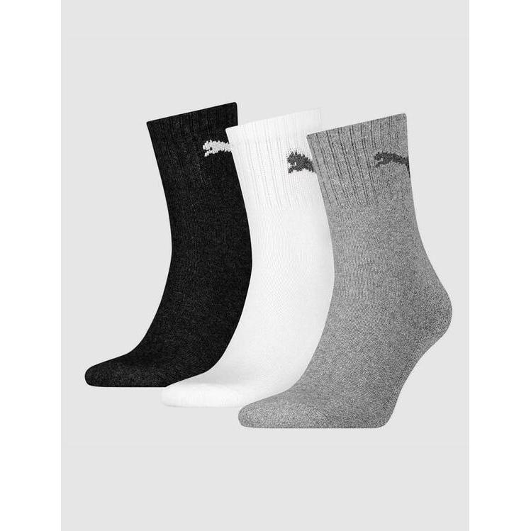 Thumbnail - Puma, Herren, Sportsocken, Dreierpack Socken (43 - 46), Schwarz, Weiss, Grau