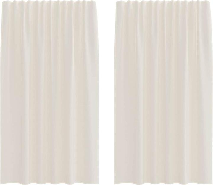 Produktbild VidaXL Voile Vorhänge mit Stangentaschen 2 Stk. Creme (140 x 175 cm)