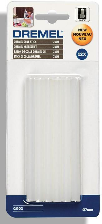 Produktbild Dremel Transparente Klebestifte, Mehrzweck, niedrige Temperatur, 65 g, Ø 7mm (12 Stück)