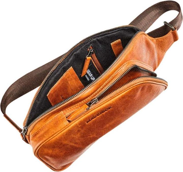 Immagine prodotto Maverick Nuovo Uomo Borsa a tracolla in pelle, cognac