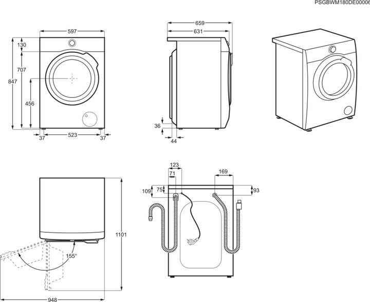Produktbild Electrolux WaschmaschineDualCare, SteamCare, SensiCare 8 6 kg, 1600 Umin, E