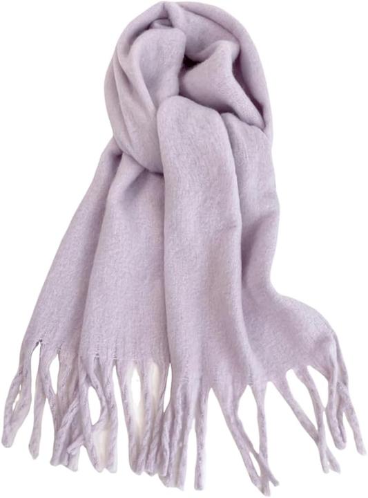 Actual product image Only-Bags.Store Solid Colour Plush Warm Chunky Scarf Long Simple Large Thickened Tassel Scarf Winter Outdoor