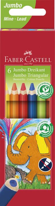 Immagine prodotto Faber-Castell Matite colorate triangolari Jumbo, confezione da 6 pezzi (Ordinati, 6 x)