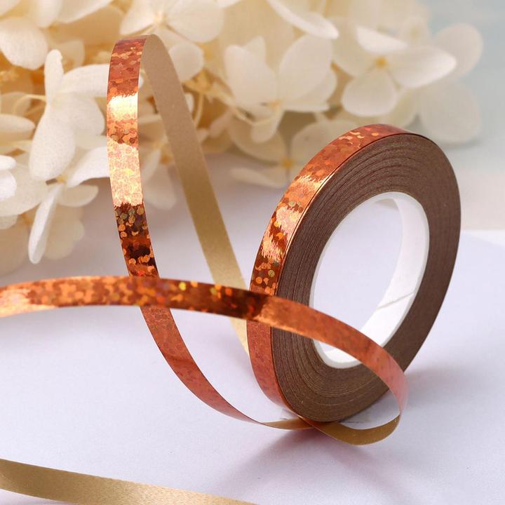 Actual product image JTI Glittering decorative ribbons - orange - 10 metres (5 mm)