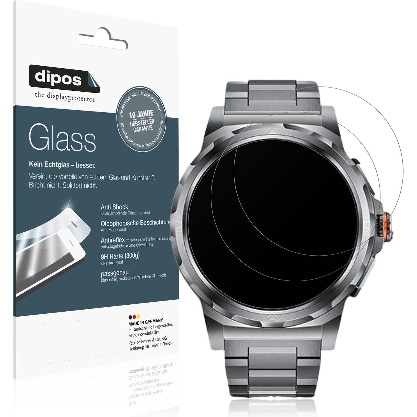 Dipos Anti-Shock Displayschutz Matt 9H, Smartwatch Schutzfolie, Transparent