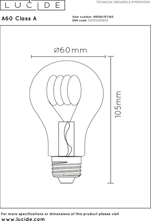Produktbild Lucide A60 Class A (E27, 1480 lm, 1x)