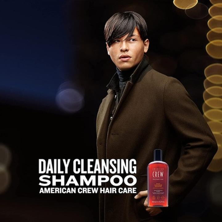 Actual product image American Crew Men's Daily Cleansing Shampoo with Citrus Mint Fragrance 3.3 Fl Oz (Liquid shampoo, 100 ml)