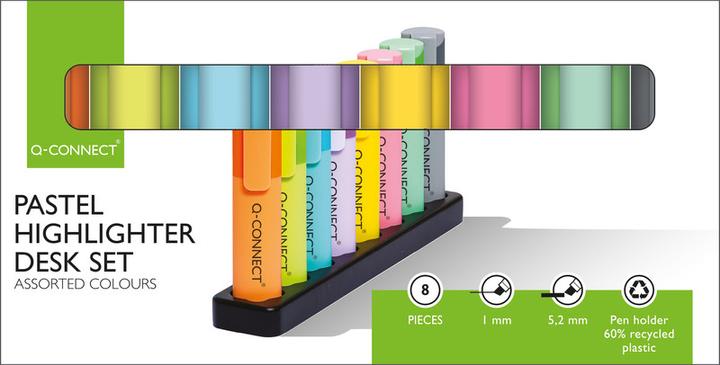 Produktbild Q-Connect Textmarker Pastel Desktop Set (8x)