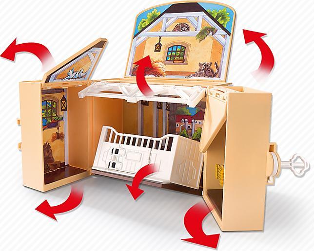 Immagine prodotto Playmobil Box da gioco pieghevole per il maneggio (5418, Paese Playmobil)