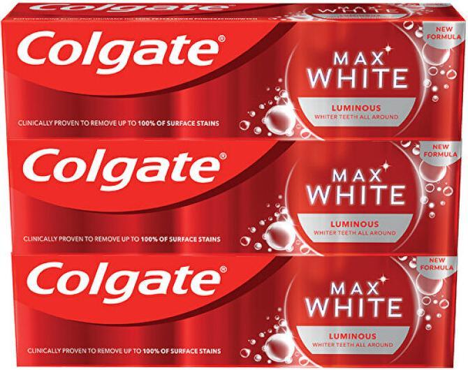 Actual product image Colgate Whitening toothpaste Max White Luminous 3 x 75 ml (225 ml)