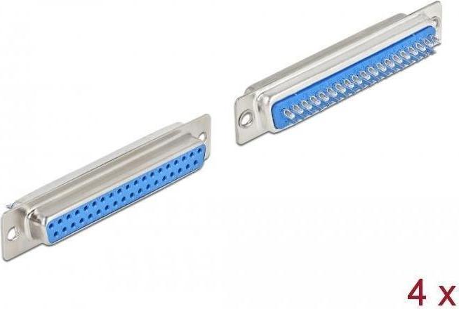 Delock Presa D-Sub 37 pin in metallo, versione a saldare, 4 pezzi
