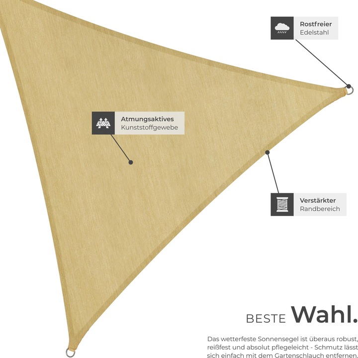 Actual product image tectake Sun sail triangular (4 x 4 x 4 m)
