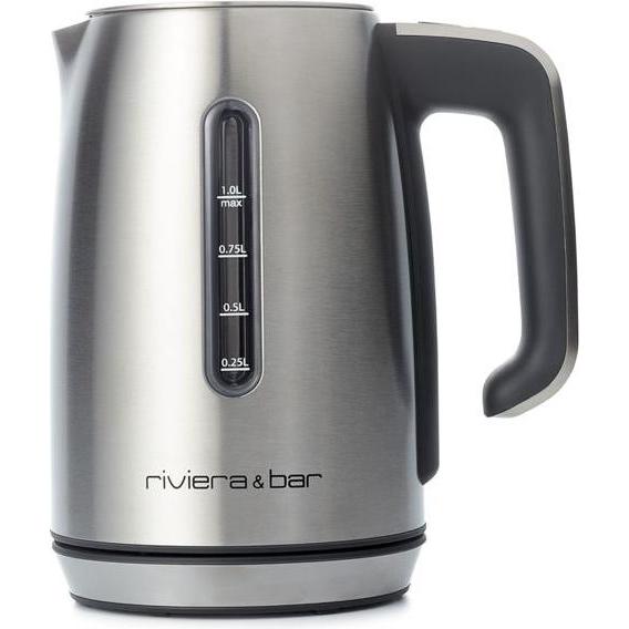 Riviera & Bar riviera&bar LILA Wasserkocher Stainless Steel 1L, Bollitore, Argento