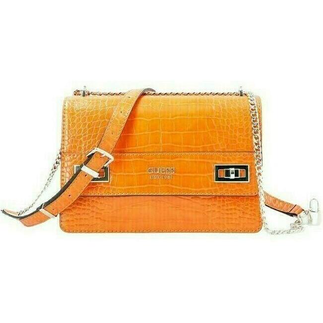 Guess Donna Arancia Donne, Borsetta, Katey, Convertible Xbody Flap, Textile Crossbody Bag, Orange, Hwcg78,