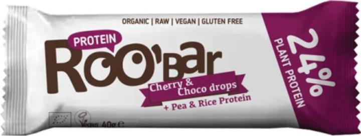 Actual product image Roobar Protein Bar Cherry & Maca (60 g, 1 pcs.)