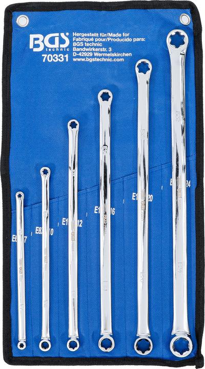 Immagine prodotto BGS Set di chiavi a doppio anello con teste ad anello e profilo E extra lunghe E6 x E7 - E22 x E24 6 pz.